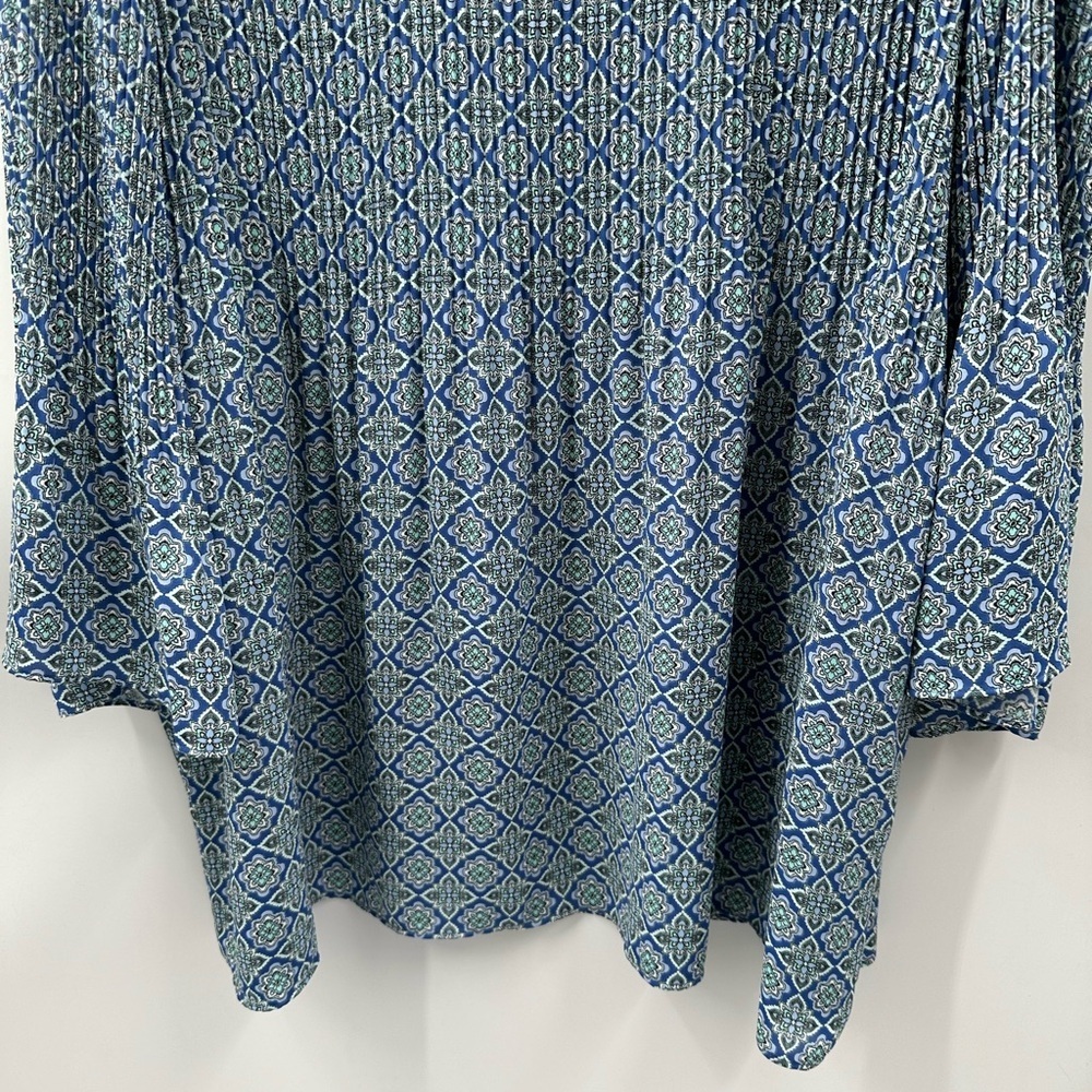 J. Jill Blue Patterned Blouse - Picture 13 of 15